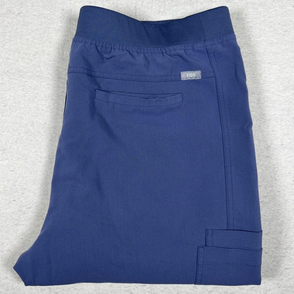 FIGS Axim Technical Collection Scrub Pants Mens XXL Short Blue Cargo Medical